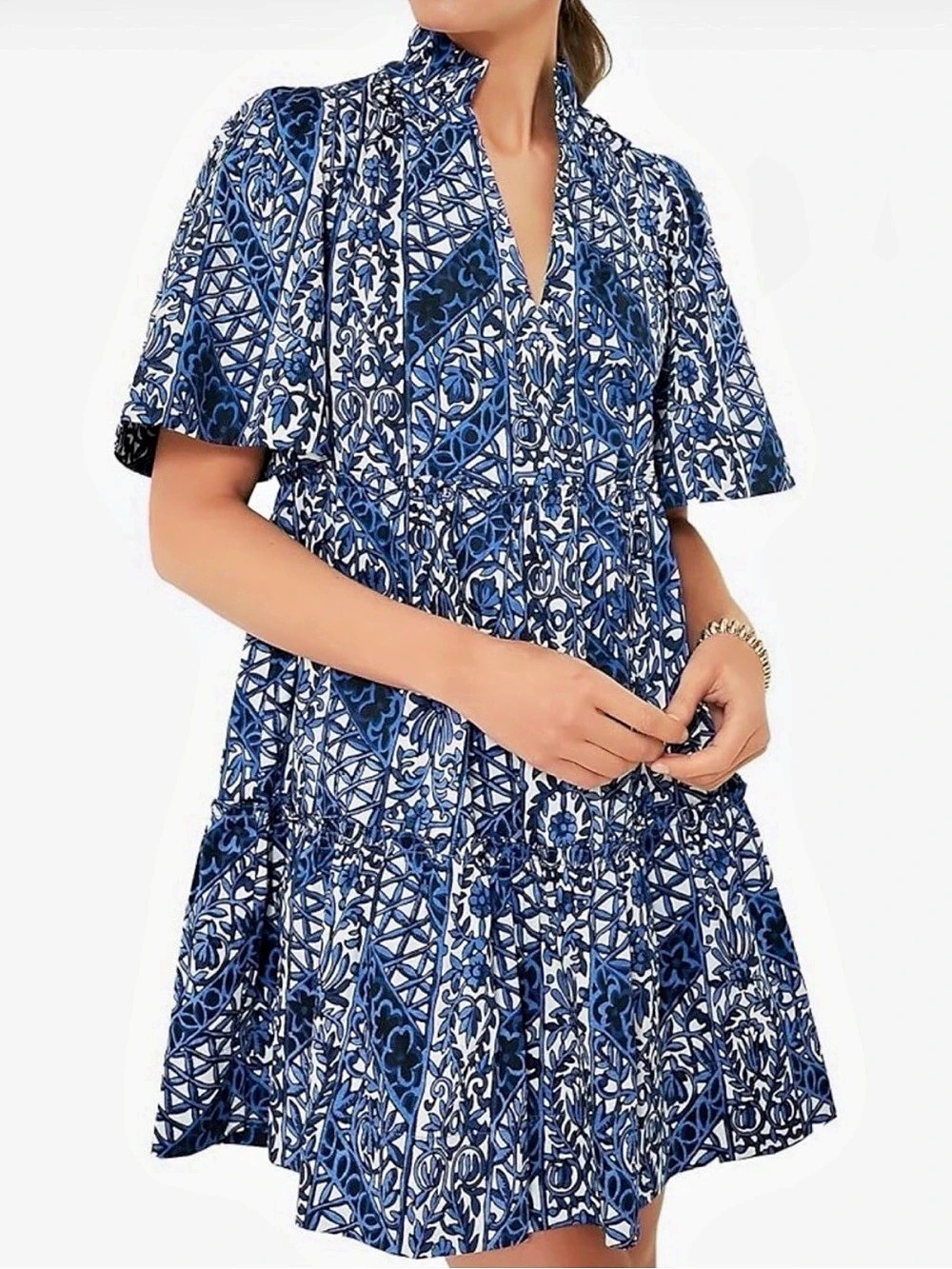 Tuckernuck Crawford Blue Mosaic Mini Dress